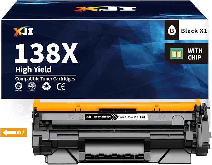 XJI 138X(with Chip) High Yield Compatible Toner Cartridges Replacement for HP 138 X A W1380X 138A W1380A Ink, for Laser Jet Pro 3001dn 3001dw MFP 3101fdn 3101fdw 3101sdw Printer Black