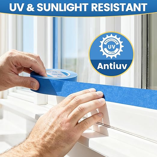 Blue Painters Tape, 20 Rolls Paint Tape 1 Inch Wide (0.98 in. x 55 Yds) Blue Masking Tape Protects Surfaces, Painter's Tape for Indoor and Outdoor Use, Easy Removal (20PCS)