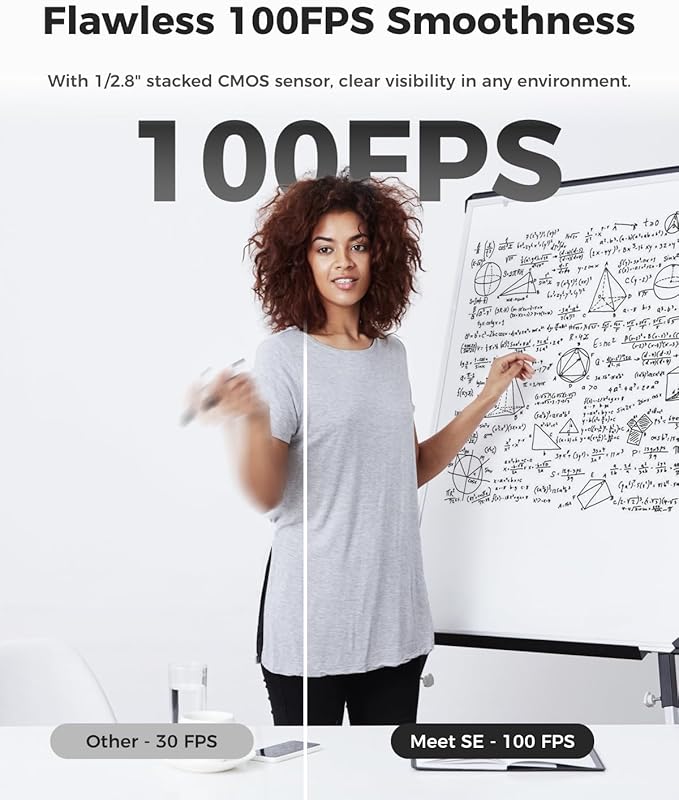 OBSBOT Meet SE 1080P 100FPS Webcam for PC, AI Framing Streaming Camera with 1/2.8" Sensor, Beauty Mode, Gesture Control, Staggered HDR, Web Camera for Desktop Computer, Laptop, Meeting. (Aurora Green)