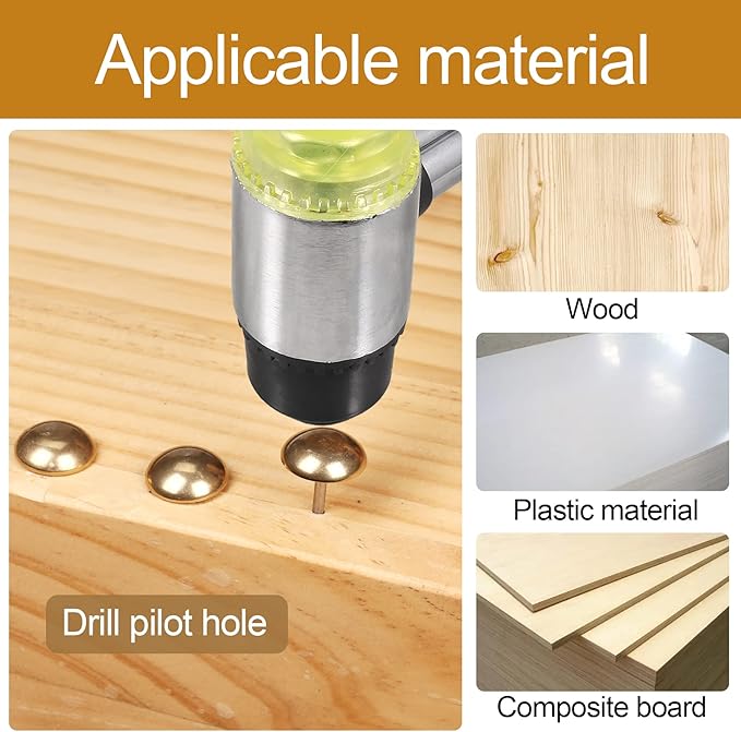 Retro Solid Pure Brass Tacks as Antique Upholstery Nails for Furniture, Decorative Push Pins for Wood,Carpet Tacks,Hardware Nails,Cap Nails,Thumb Tacks,Brass Fasteners(7/10",18mm Gold Color,10 Pcs)