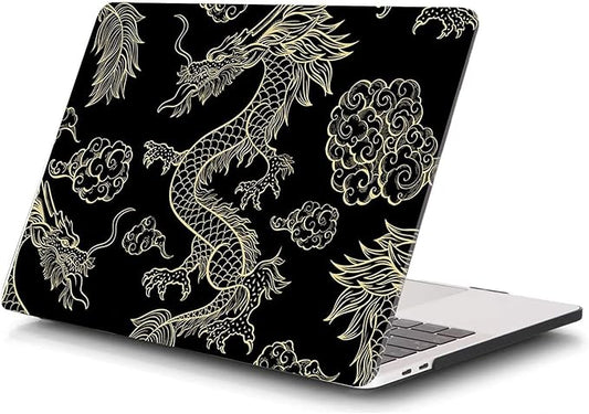 Compatible with MacBook Pro 13 Inch Case M2/M1 2025 2022-2017 A2338 A2289 A2251 A2159 A1989 A1706 A1708 Plastic Hard Shell Case&Keyboard Cover&Mac OS Keyboard Sticker (Dragon)