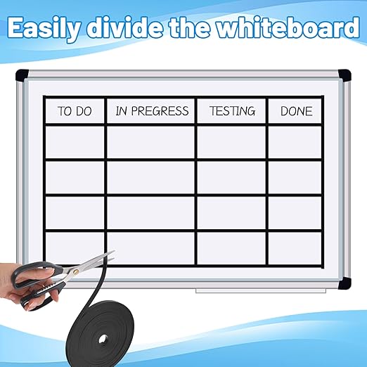 Black Magnetic Tape Roll Thin Strips, 1/4 inch x 25 feet Magnetic Whiteboard Graphic Decorative Tape Marking Line for Classroom Office Fridge Charts Graphic Decorative