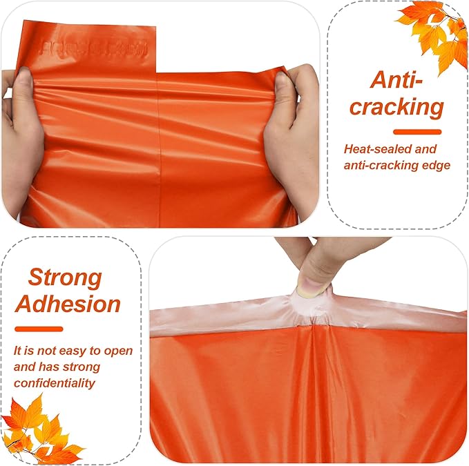 JinRuiKJ Thank You Poly Mailer 12x15.5 Inch 50 PCS, Shipping Bags for Clothing, Packaging Bags for Small Business, Strong Adhensive, Waterproof and Tear-Resistant Mailing Envelopes, Orange