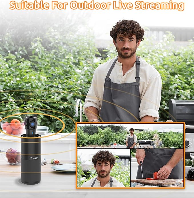 TOUCAN 360-Degree Video Conference Camera, 1080p HD Webcam with 4 Noise Reduction Mics, Speaker, AI Tracking, Works with Zoom, Google Voice, Microsoft Teams and More, for PC/Mac/Tablet