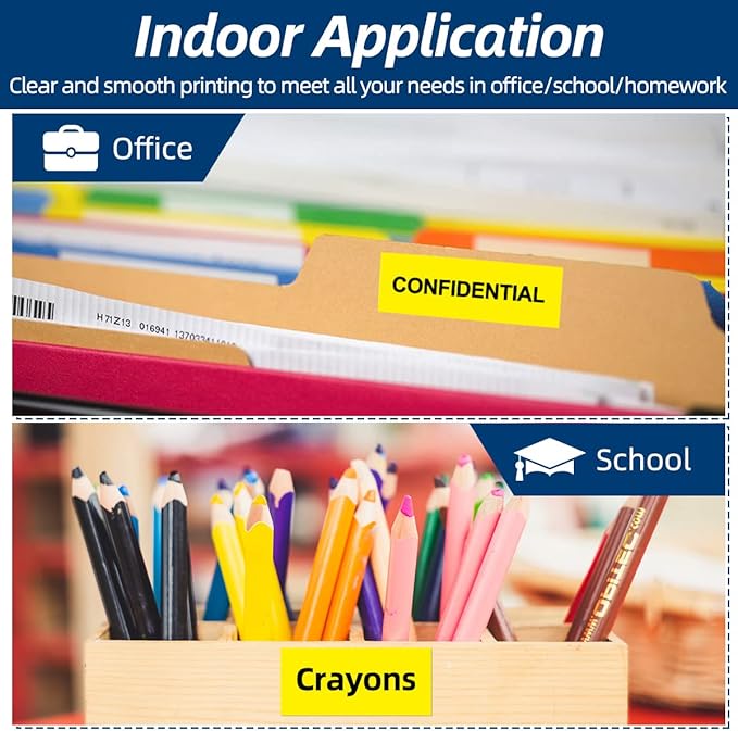 Labelife 18mm Label Tape Replacement for Brother P Touch TZe TZ Tape 18mm 0.7 Laminated TZe-641 TZe641 TZ641 for Ptouch PTD600 PTD400AD PT1880 Label Maker, 4-Pack Black on Yellow 3/4"