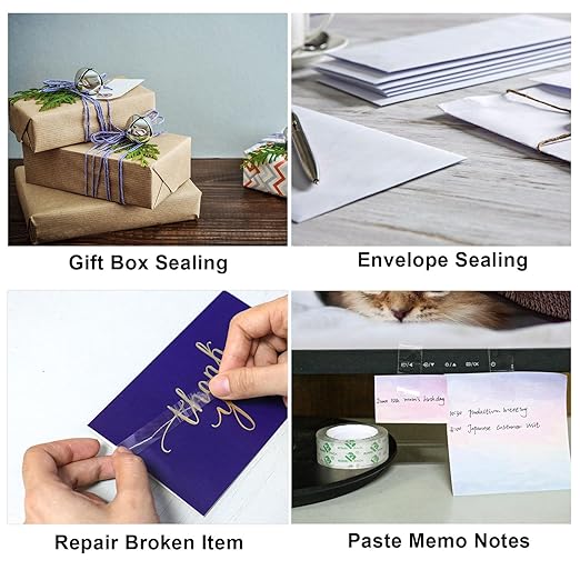 BOMEI PACK 96Rolls Crystal Clear Tape Refills for Dispenser, Bulk Transparent Office Tape for Home and School, 3/4Inch x 1000 inch