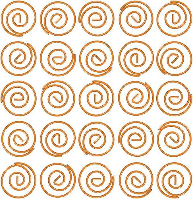 JAM PAPER Circular Paper Clips - Round Paperclips - Orange - 50/Pack