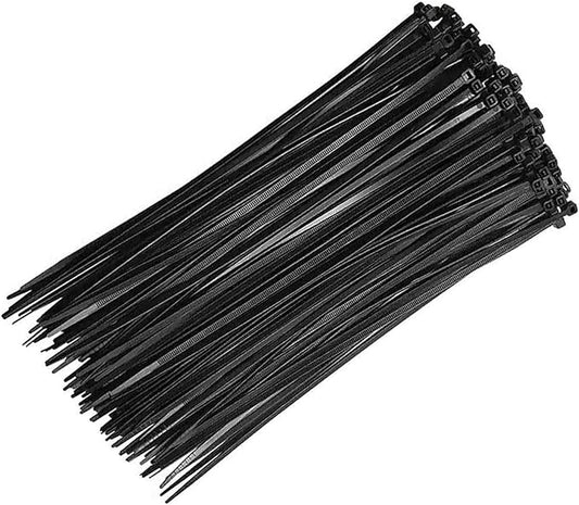TarpsNow Cable Zip Ties, 120 LB Tensil Strength, (14 Inches, 100 Piece) - Self-Locking Adjustable Nylon Cable Ties Wraps for Home, Office, Garage and Workshop in Indoor and Outdoor - Black