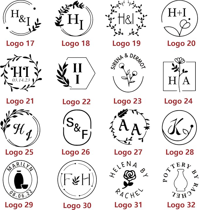 KAINSY Custom Pottery Stamp, Personalized Clay Stamp with Own Design, Create Unique Imprints in Pottery, Handcrafted Potters Lovers Gift, Polymer Clay Tools (1 inch)