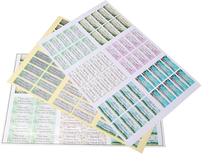 Return Address Labels - Personalized Address Labels, Custom Address Labels Colorful Patterns, Can Be Used for Box, Paper, Plastic, Glass, Metal (2.6x1 Inch, Set of 400, Matte Silver)