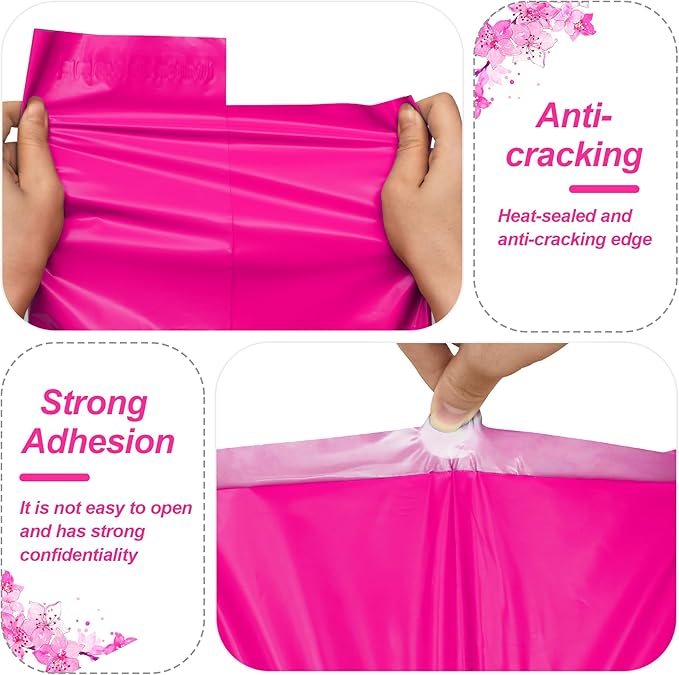 JinRuiKJ Thank You Poly Mailer 10x13 Inch 25 PCS, Shipping Bags for Clothing, Packaging Bags for Small Business, Strong Adhensive, Waterproof and Tear-Resistant Mailing Envelopes, Rose Red