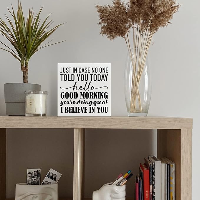 Inspirational Wooden Box Sign, You're Doing Great, Motivational Home Office Desk Decor, Encouragement School Classroom Decoration, Positive Gifts for Women Men Coworkers Student 5 inches*5 inches