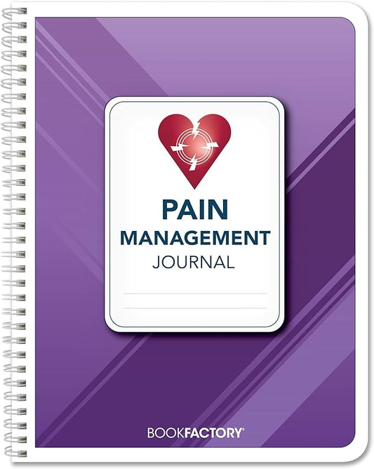 BookFactory Pain Log Book/Pain Management Logbook/Personal Medical Tracking Notebook - 100 Pages, 8.5'' x 11'', Wire-O (LOG-100-7CW-PP(Pain-Journal))