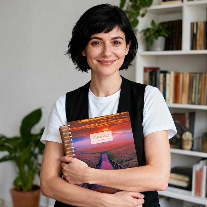 Yoment Hardcover 2026 Planner Academic Weekly and Monthly, 13 Month Planner Dec 2025 - Dec 2026, 8.5" x 10.3" Student for College, Teacher, Daily Agenda Notebook, 3 Sticker Sheets (Sunrise)