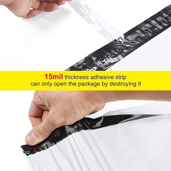 Metronic 6x9 Poly Mailer Envelopes 100 Pack Shipping Bags with Self Adhesive, Waterproof and Tear-Proof Postal Bags in White