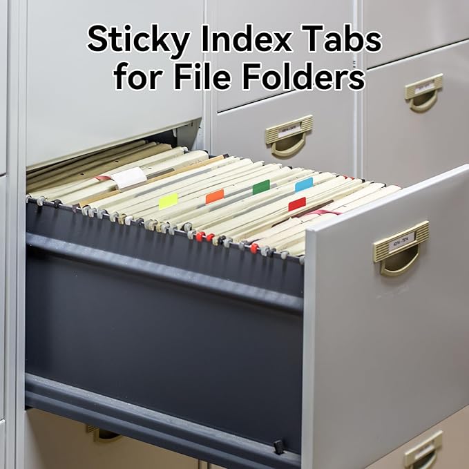 1 Inch Tabs for Notebooks, 480 Pieces Sticky Note Tabs File Index Tabs for Books, Binders, Papers, Documents, File Folders (24 Sets 12 Colors)