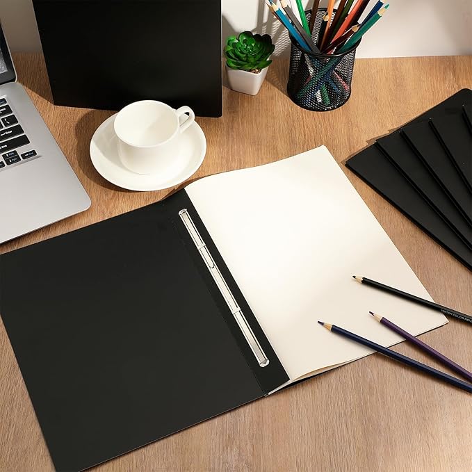 gisgfim 12 Pcs 8.5 X 11'' Pressboard Report Cover 3" Capacity Prong Clip Report Cover Metal Prong Fastener with Compressor Letter Size Presentation Report Folder for Bind Proposal Document