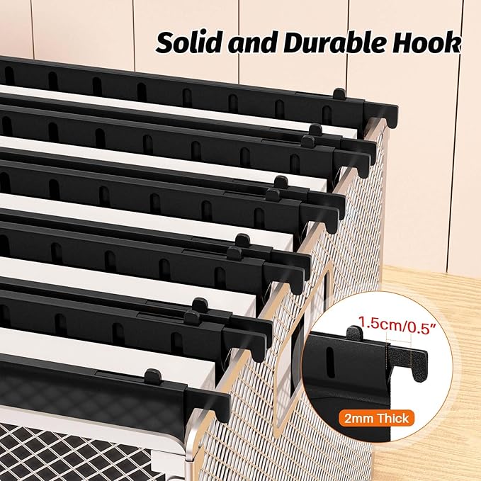 Extra Capacity Legal Size Plastic Hanging File Folders,12 Pack Reinforced Legal Size Hanging Folder with Heavy Duty 2 Inch Expansion,Filing Cabinet Folders,for Bulky Files, Medical Charts,Black