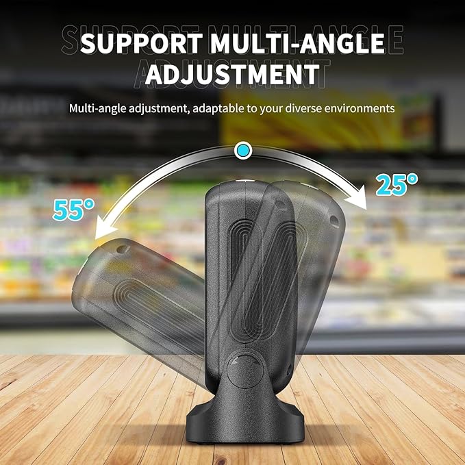 NetumScan Automatic Hands-Free Barcode Scanner - 1D/2D Desktop USB Wired Scanner for Retail Store, Warehouse, Supermarket, POS System, Checkout Counter (Windows/Mac/Linux)