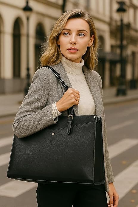 Laptop Tote Bag Women, Work Tote with Multi Pockets, Nurse Bag with Large Cup Holder, For Work, Travel, Daily Use