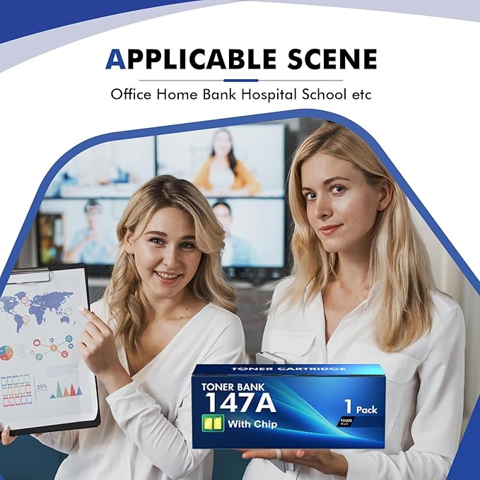 147A Black Toner Cartridge Compatible for HP 147A W1470A 147X W1470X for Enterprise M610n M611dn M611x M612dn M612x MFP M634h M635fht M635h M636fh Printer Ink (1-Pack)
