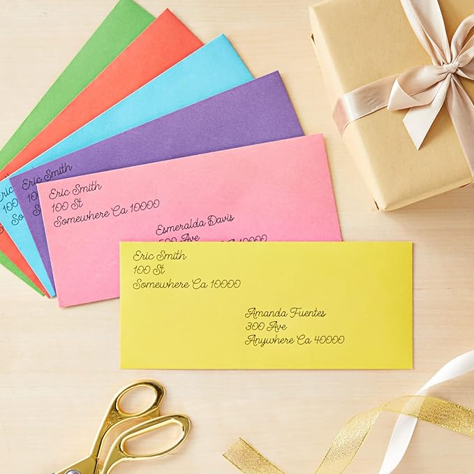 Sustainable Greetings Business Mailing Envelopes - Assorted Color Envelopes - Gummed V-Flap Seal - High-Volume Bulk Office Supply - 4.125 x 9.5 in, Pack of 120, Multicolored