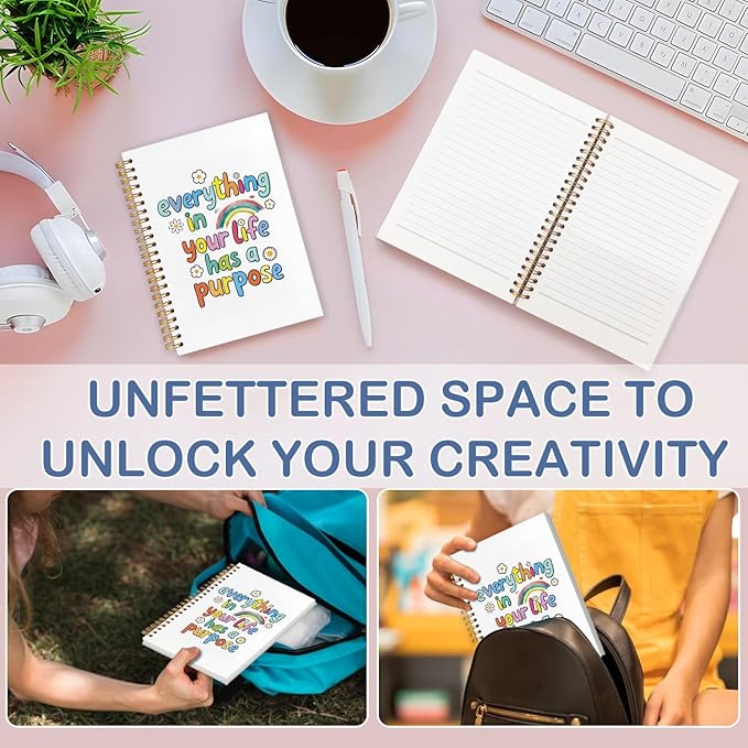 SNNDER Mental Health Inspirational Spiral Notebooks, Motivational Gifts Journaling Notebook, Inspirational Journals for Writing, Positive Affirmation Notebook for Women Teens, 5.5x8.3 Inch