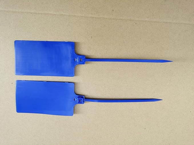 Plastic Seals Shipping Tags Logistics Use Big Sign Tie Large Label Tie, 255mm Total Length, Package of 100pcs (Navy Blue)