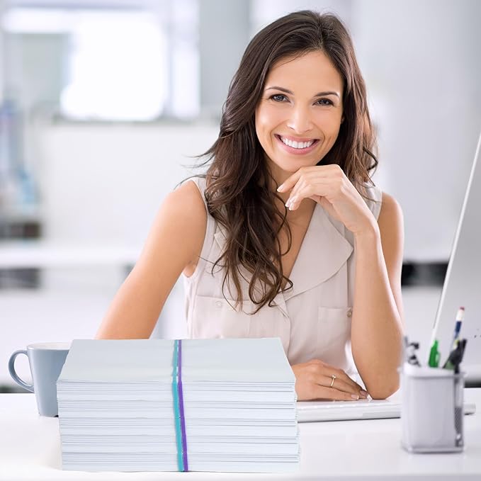 LotFancy Rubber Bands, 1/2 Pound Assorted Size #64#33#19 Colored Rubber Bands Office Supplies