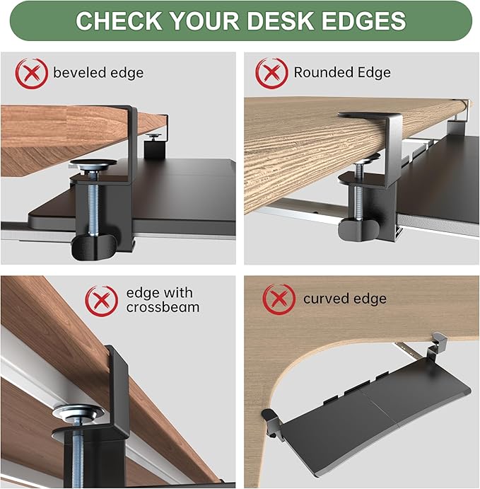 Extra Large Keyboard Tray Under Desk - Slide Out with Sturdy C-Clip Mount System, 31.5" (35.8" Including Clamps) x 11.8" Put-Out Keyboard Tray Computer Drawer for Ergonomic Typing, Black