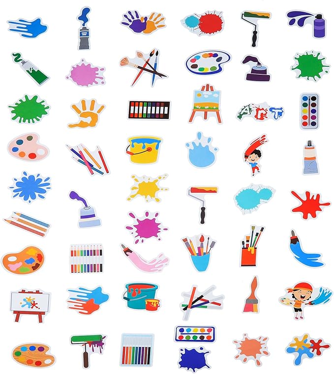 100 Pack Art Painting Stickers, Artistic Painting Party Favors Gifts, Birthday Decorations Gifts