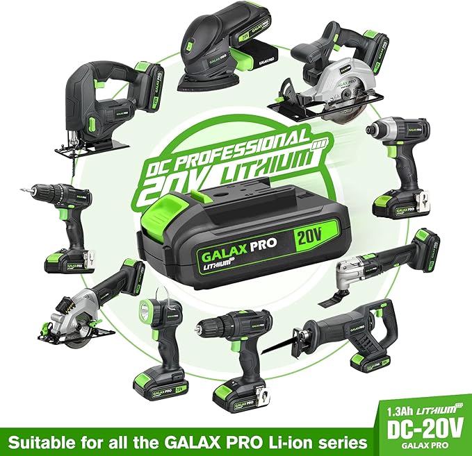 GALAX PRO Cordless Reciprocating Saw with 20V 2.0Ah battery, 0-3000RPM Variable Speed Power Reciprocating Saws with 7/8" Stroke Length,5pcs Zallsaw Blade for thin wooden board, soft metal Cutting