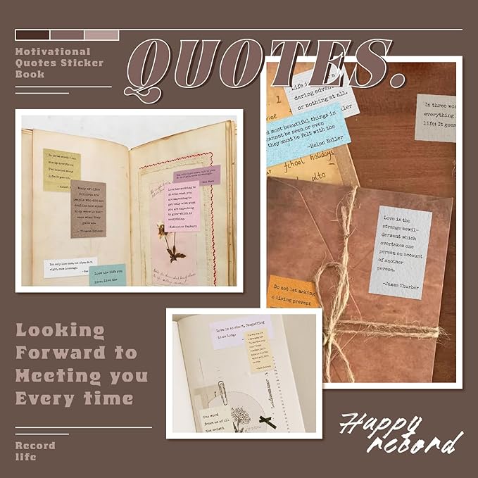 Scrapbook Supplies - 24 Sheets 246 Pcs Word Quote Stickers, Junk Journal Supplies for Scrapbooking, Bullet Journal, DIY Craft Card Making