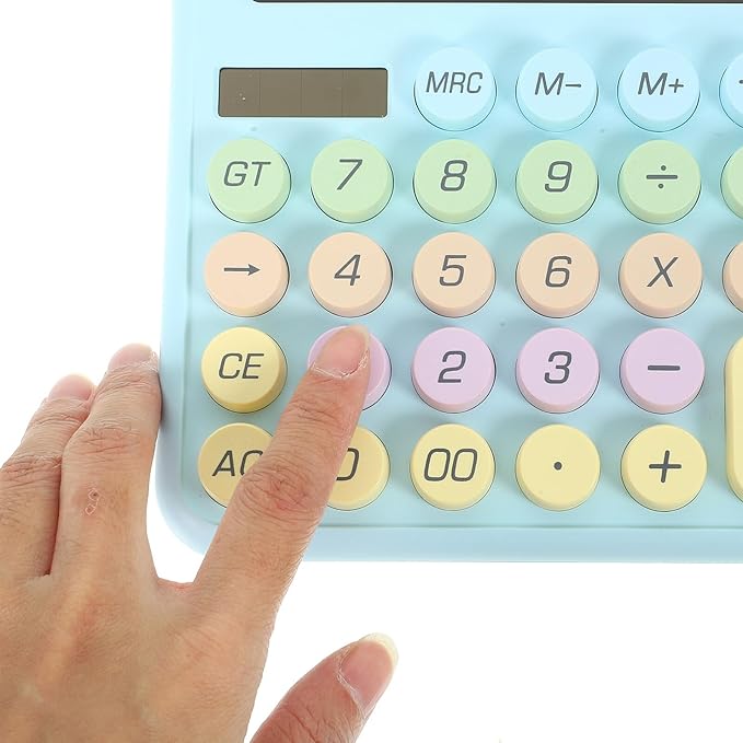 STOBAZA Pocket Calculator Mechanical Keyboard Design Lightweight Portable Electronic Calculator for Office School Math and Physics for Students and Professionals