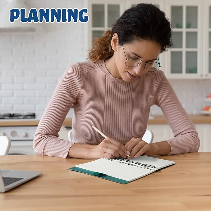 15 Pack Spiral Notebook Steno Pads Notepad with Pen in Holder Sticky Notes and Page Marker Colored Index Tabs Small Pocket Notebooks for Office School Supplies, 4.7 x 5.9 Inch