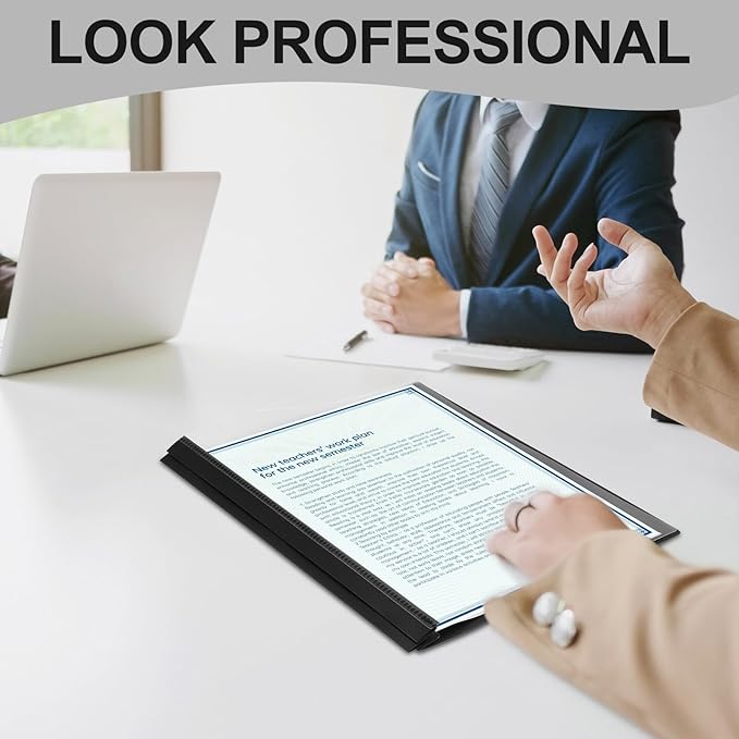 30 Pcs Clear Front Report Covers with 3 Prongs Presentation Folders Plastic Resume Portfolio Report Letter Size Presentation Binder for Paper Document School Office