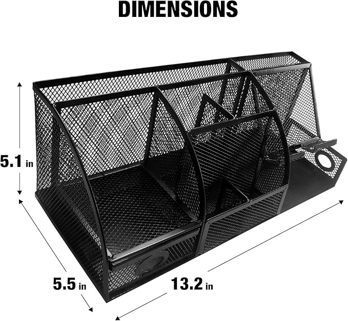 Mesh Desk Organizer Set Office Accessories - Desk Organization with multiple compartments for Desk Supplies, Desk Storage Organizer, Desktop Organizer with drawers, Desk Organizers and Accessories