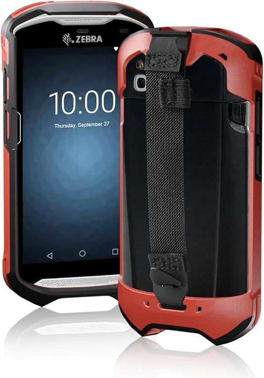 TC51 TC52 TC56 TC57 TC510K Case with Hand Strap - Protective & Ergonomic for Zebra Handheld Barcode Scanners SG-TC5X-EXO1-01 SG-TC5X-EXONHS-01 (Red)