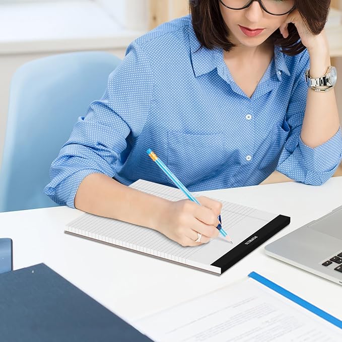 POPRUN White Legal Pads 8.5 x 11.75 College Ruled, 100GSM Writing Paper Pad, Bulk Lined Notepad Notebooks for Work School, Classroom Office Supplies, 6 Pack