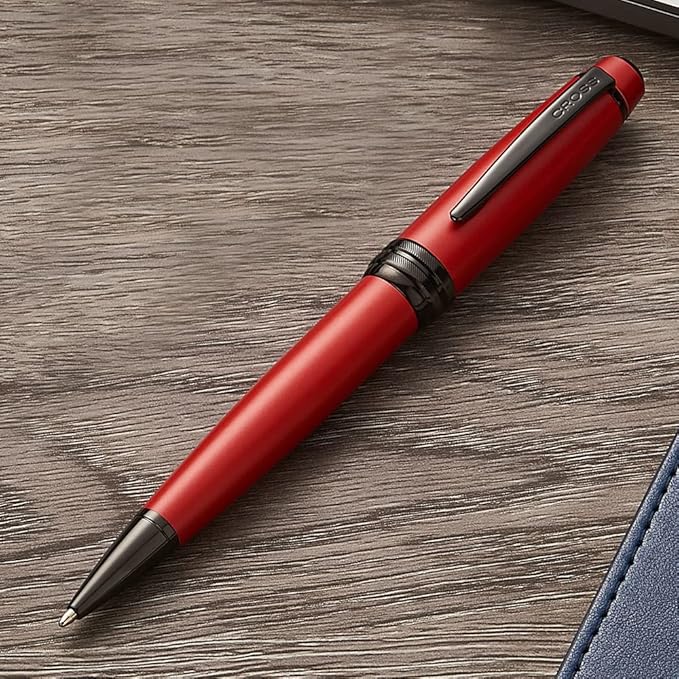 Cross Bailey Refillable Ballpoint Pen Presented in a Premium Gift Box - Medium Point, Black Ink, Matte Red