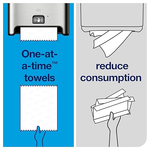 Tork Matic Hand Towel Roll Dispenser with Intuition Sensor, Stainless Steel, Image, H1, One-at-a-Time Dispensing - 461202