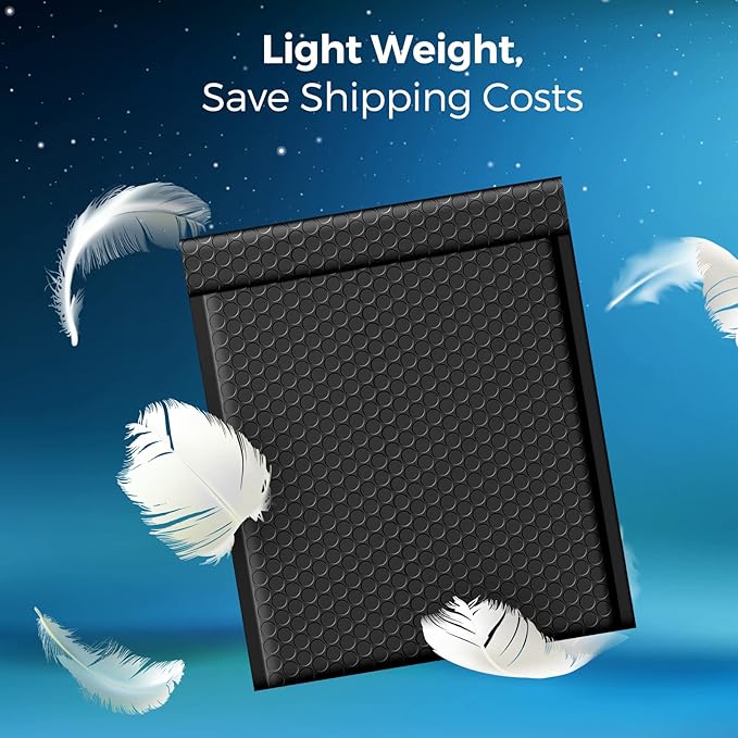 Fuxury 100 Pack Black Bubble Mailers 8.5x12" Medium Opaque Bubble Envelopes Strong Adhesion Bubble Mailer Thick Padded Envelopes Mailers for Small Business Mailing Books Clothes Makeup Supplies