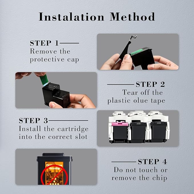 Printer Ink 67XL 67 2755e 4155e Ink Cartridges for HP 67 Ink cartridges Black/Color Combo Pack Remanufactured for DeskJet 2700 2700e 2755e 2755 4155e Envy 6055e 6055 6000 6400 6455e 6475 6452 6458