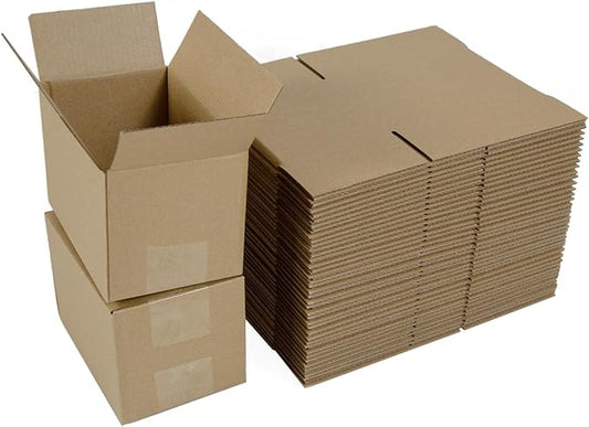 6x4x4 Inches Shipping Boxes Set of 40, Brown Corrugated Cardboard Box Literature Mailer for Packing Small Business