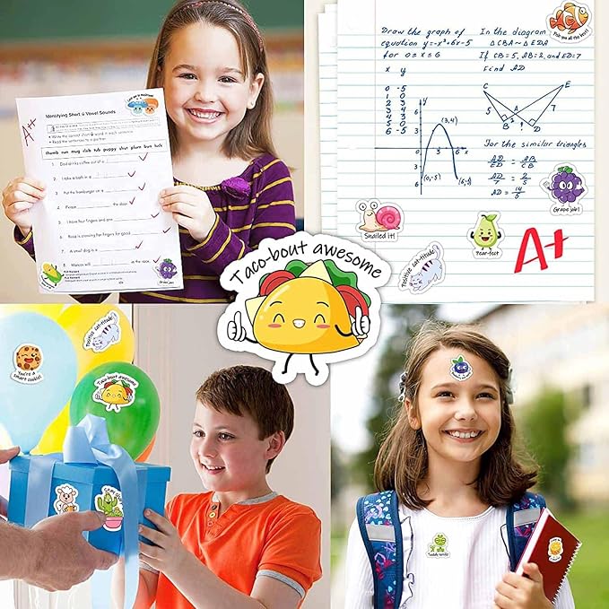 Punny Teacher Prize Stickers for Student, 464pcs Motivational Reward Sticker for Kids Fun, Classroom Must Have Essential for Teacher Elementary, Home School Supplies, Encouraging Incentives Stickers