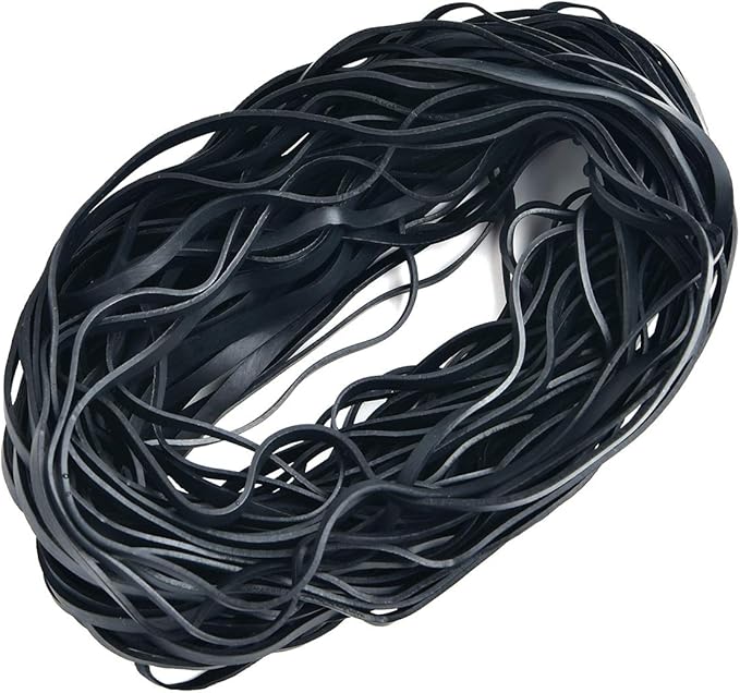 Coopay 12 Inches Extra Large Rubber Bands, 30 Pieces Heavy Duty Trash Can Band Bulk, Strong Elastic for Office Supply School Home, Garbage Cans, File Folders (Black)