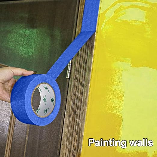 BOMEI PACK 3 Pack Blue Painters Tape, 2 x 50yds, Multi Size Painting Masking Tape, Clean Release Paper Tape for Home and Office