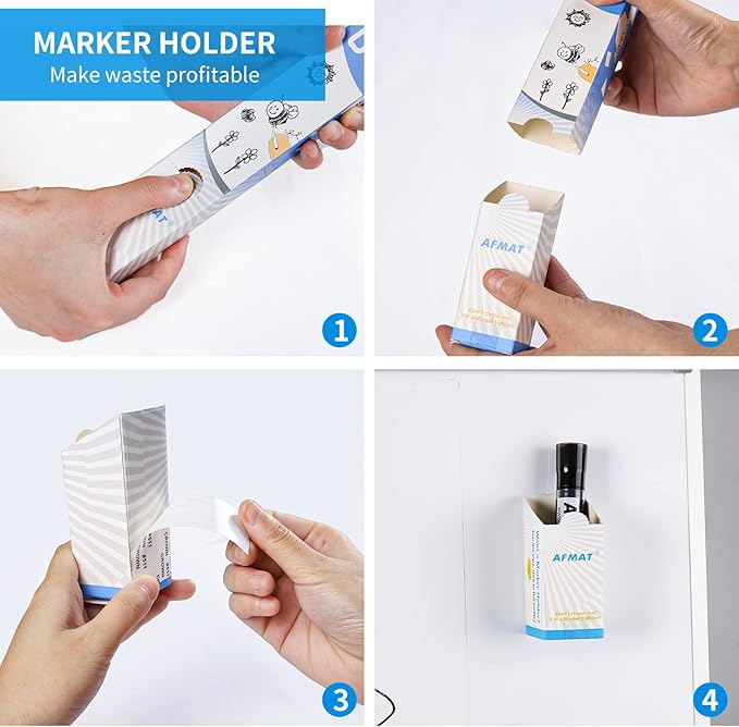 AFMAT Whiteboard Sticker, 17.3" x 78" Dry Erase Contact Paper, Stain-Proof & Super Sticky, No Ghost After 60 Days, Peel and Stick White Board Wallpaper for Home/Office/Classroom, 1 Marker