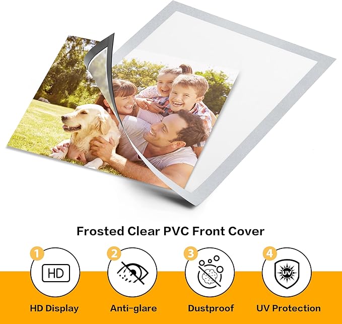 10Packs Magnetic Frames for Refrigerator & Metal Surfaces - 8.5x11 Magnetic Sign Holder - File/Paper/Document Holder with Photo/Picture/Poster Frame for Commercial/Home Use (Silver)