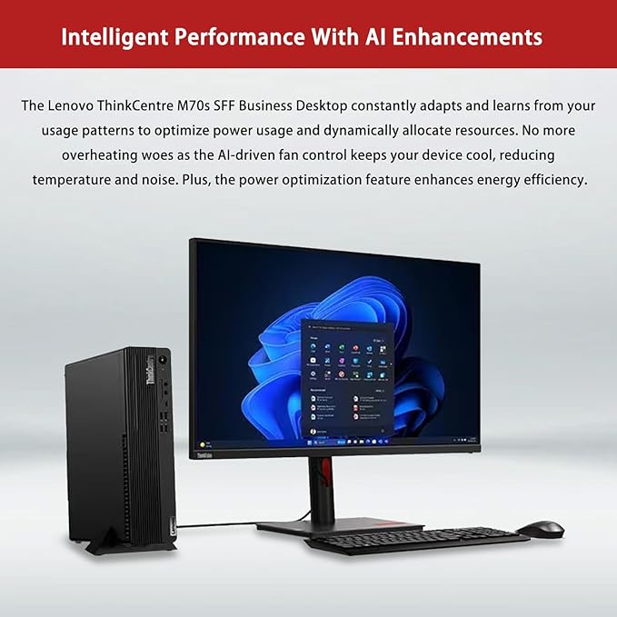 Lenovo ThinkCentre M70s Small Form Factor Business Desktop, 14th Gen Intel 10-Core i5-14400, 16GB DDR5 RAM, 1TB SSD, HDMI, DP, Wi-Fi 6, Windows 11 Pro, Bundle with Adata UC310 64GB USB Flash Drive